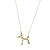Gold Doggie Animal Balloon Pendant Necklace: Charming Pet Jewelry Collection for Dog Lovers