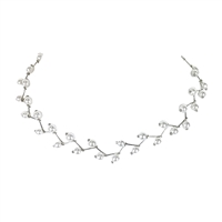Jewelry Collection Simulated Pearl Zig Zag Choker Necklace