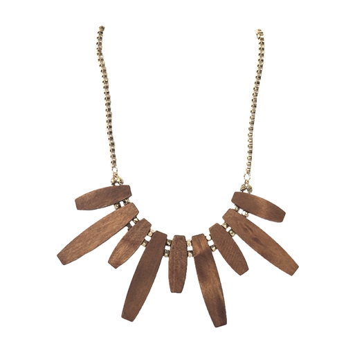 Jewelry Collection Willow Geometic Wood Pendant Necklace