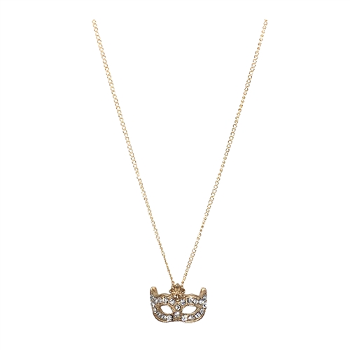 Jewelry Collection Pave Masquerade Mask Pendant Necklace