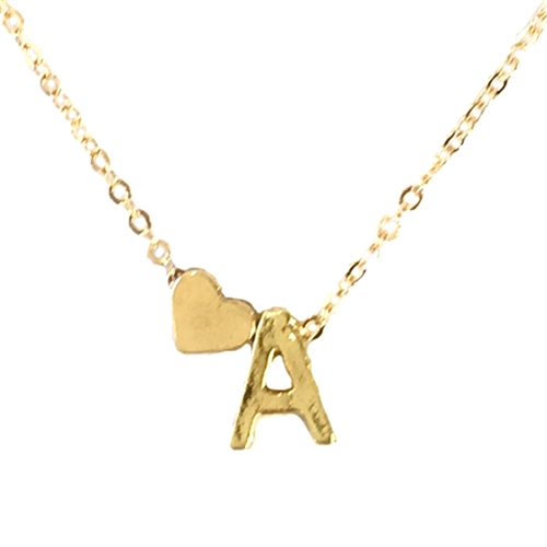 Jewelry Collection Floating Initial & Heart Mini Pendant Necklace