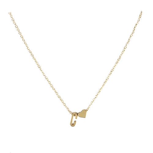 Jewelry Collection Floating Initial & Heart Mini Pendant Necklace