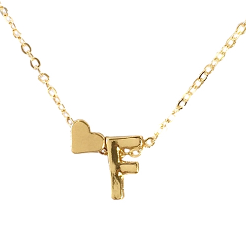 Jewelry Collection Floating Initial & Heart Mini Pendant Necklace