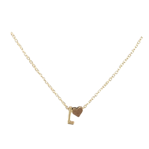 Jewelry Collection Floating Initial & Heart Mini Pendant Necklace