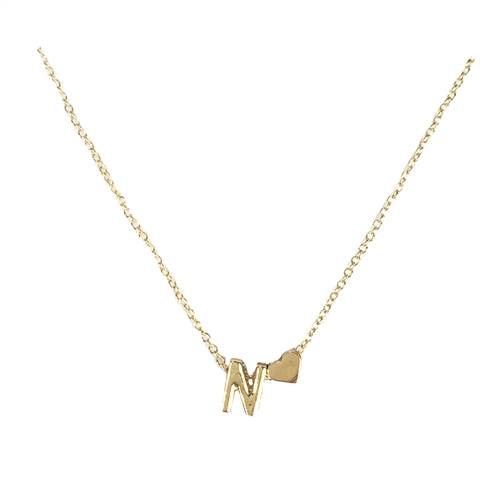 Jewelry Collection Floating Initial & Heart Mini Pendant Necklace
