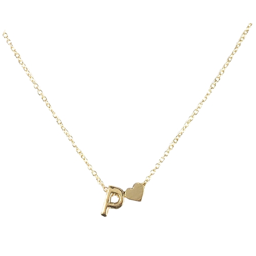 Jewelry Collection Floating Initial & Heart Mini Pendant Necklace