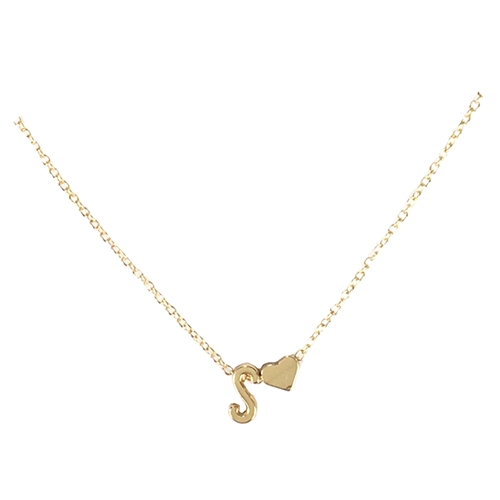 Jewelry Collection Floating Initial & Heart Mini Pendant Necklace