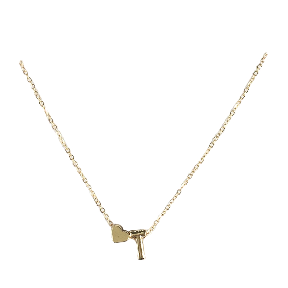 9ct Yellow Gold 'T' Petite Initial Adjustable Letter Necklace 38/43cm