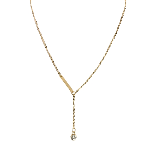 Simplicity Bar & Crystal Lariat Necklace