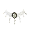 Victoria Lace Choker w Brooch Necklace