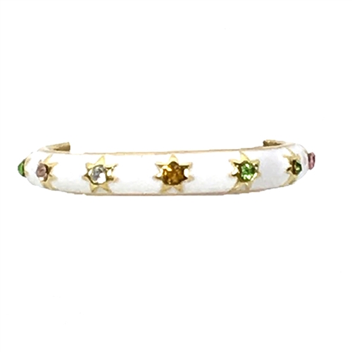 Astra Colorful Pave Star Enamel Stackable Ring