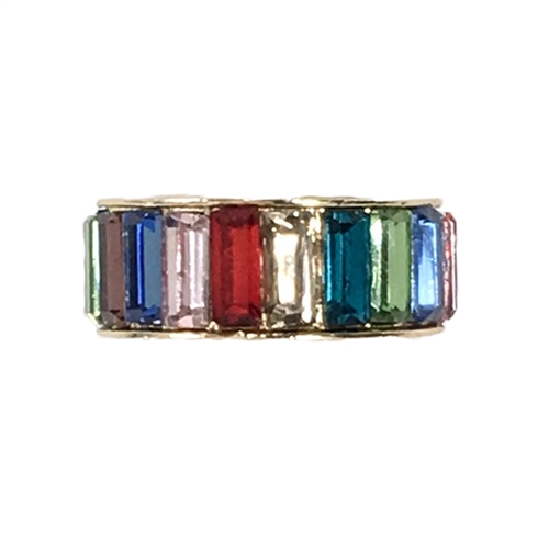 Brilliant Sparklers Rainbow Baguette Band Ring