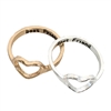 Best Friend Open Heart Ring Set: Gold Mixed-Material Statement Rings, Unique Jewelry Collection for Women