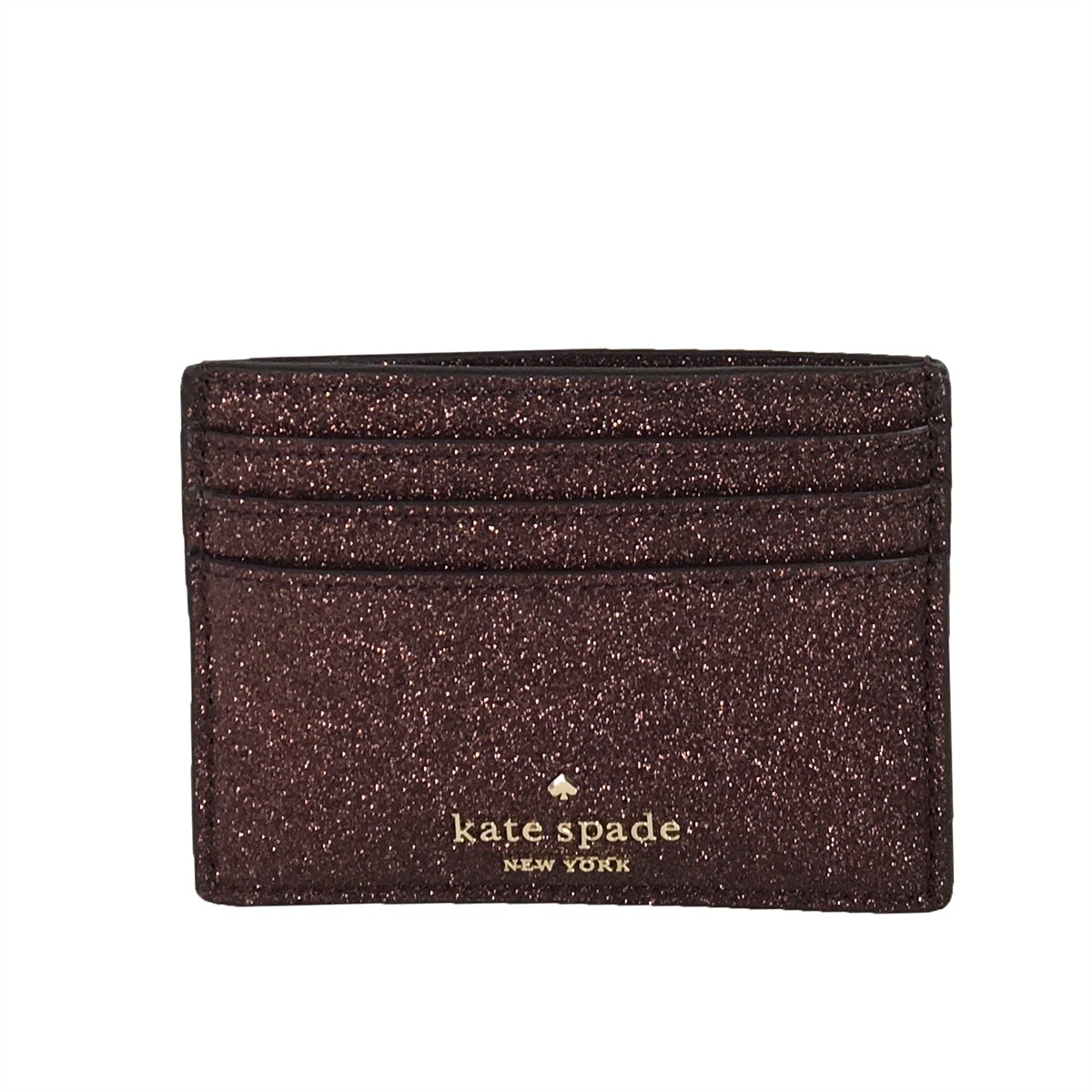 Kate Spade Shimmy Glitter Card Case Deep Nova Red
