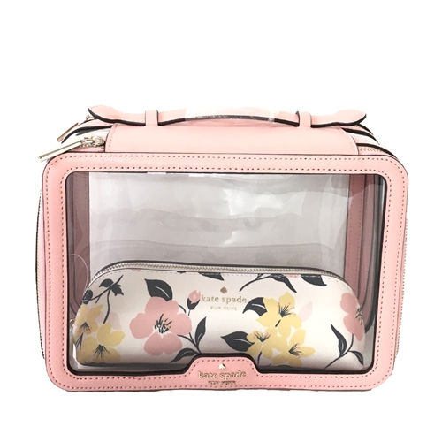 Kate Spade Staci Lily Blooms 2 PC Travel Cosmetic Case