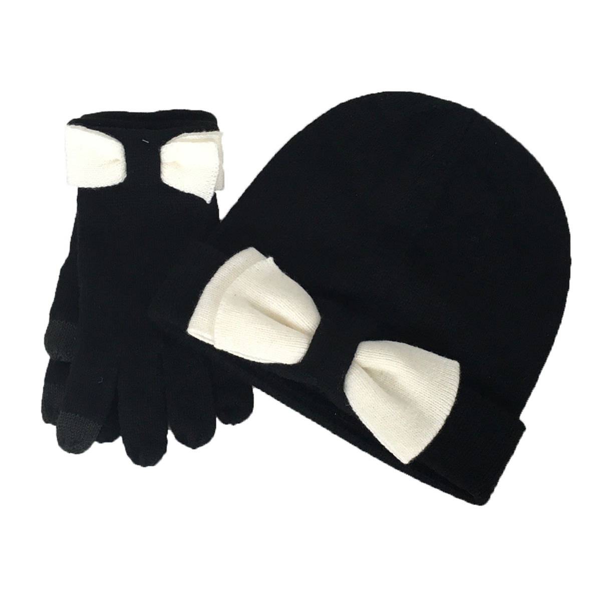 Kate Spade Beanie and Glove Black/Cream w/Box NEW! Amazon.com: Metallic Bow Box Set : Clothing, Shoes & Jewelry main image 2