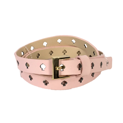 Kate Spade Cut Out Spade Skinny Leather Belt