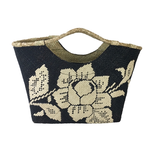 Banago Liliana White Rose Straw Mini Tote