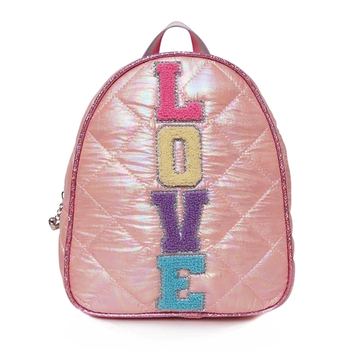 OMG! Accessories Quilted Puffer Love Mini Dome Backpack