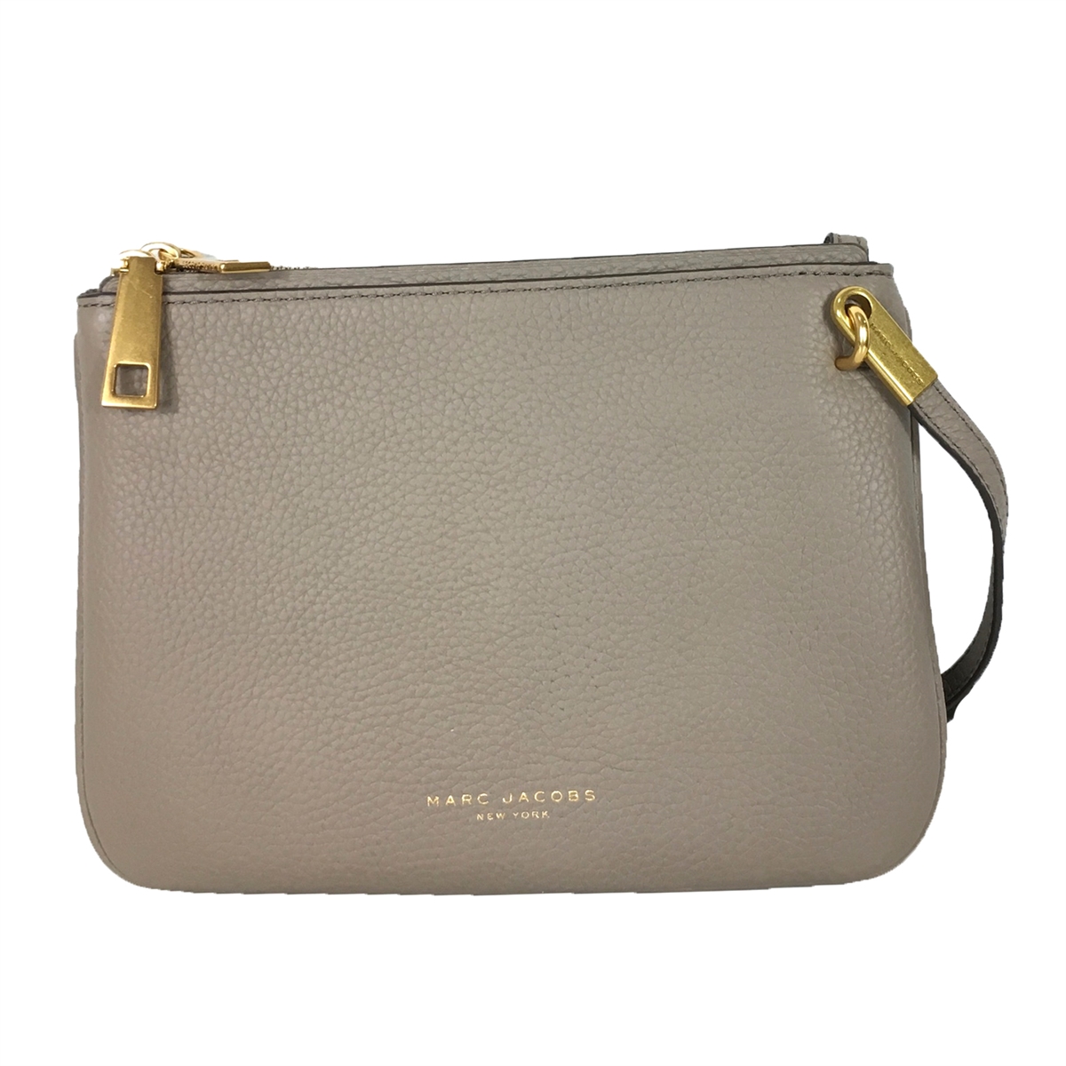 Marc Jacobs Pike Place Double Percy Leather Crossbody,Cement