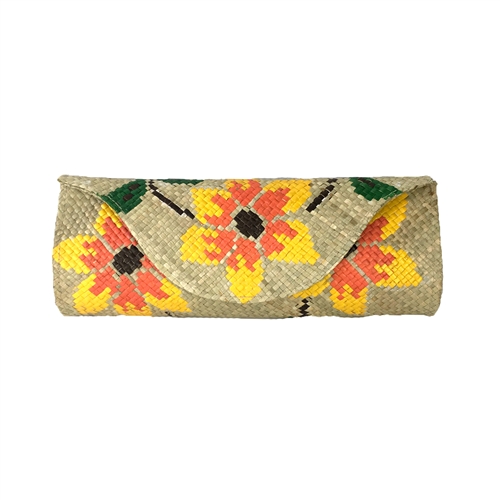 Banago Mayumi Sunflower Woven Straw Clutch