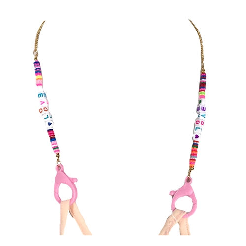 Love Beaded Necklace Lanyard Large Clip Holder for Face Mask