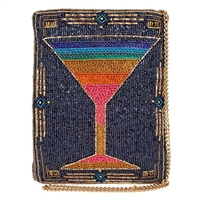 Mary Frances Rainbow Martini Cocktail Beaded Mini Crossbody