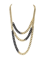 Michael Kors Two Tone Curb Link Layered Necklace