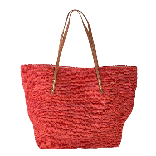 Mar Y Sol Portland Crocheted Raffia Carryall Tote Bag