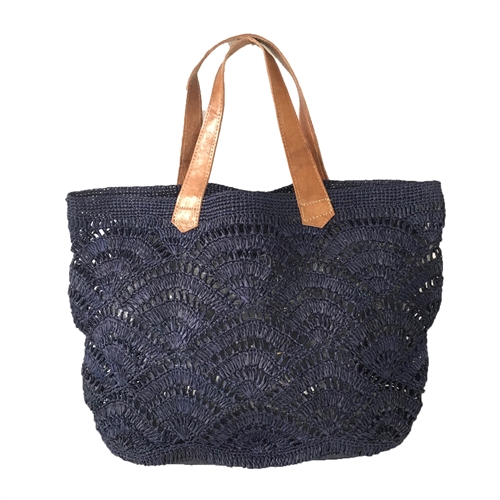 Mar Y Sol Tulum Crocheted Raffia Carryall Tote Bag