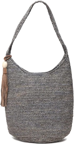 MAR Y SOL Aspen Handcrafted Raffia Sling Bag, Open Weave Bucket Tote for Summer