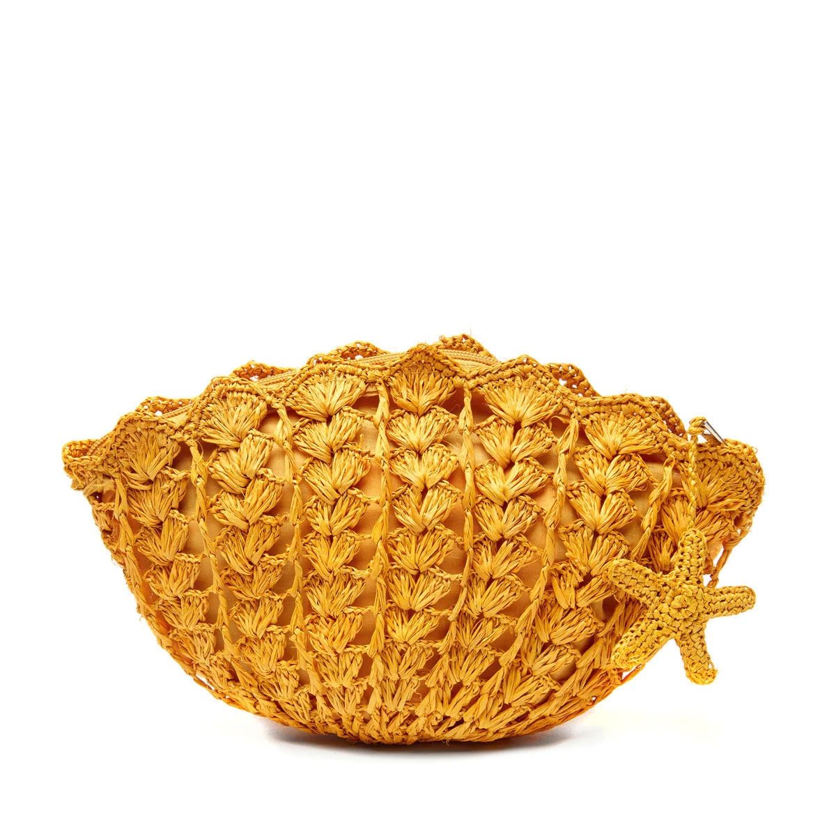 Beige Crochet and Rubber Coral Seashell Bag Gold Hardware, 2012