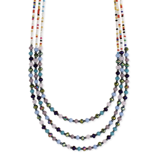 Zad Jewelry Wiki 3 Layer Beaded Bib Necklace
