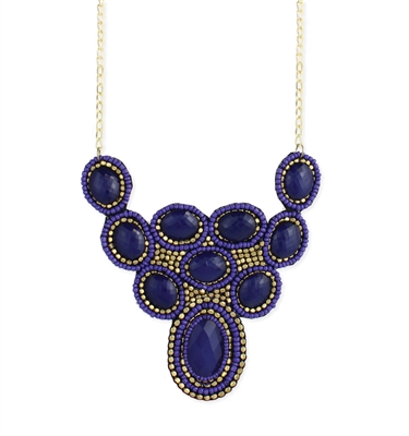 Zad Jewelry 'Abia' Beaded Bib Necklace