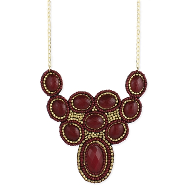 Zad Jewelry 'Abia' Beaded Bib Necklace
