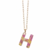 Hand-Pressed Dried Wildflower Initial Pendant Necklace Letter H