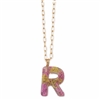 Hand-Pressed Dried Wildflower Initial Pendant Necklace Letter R