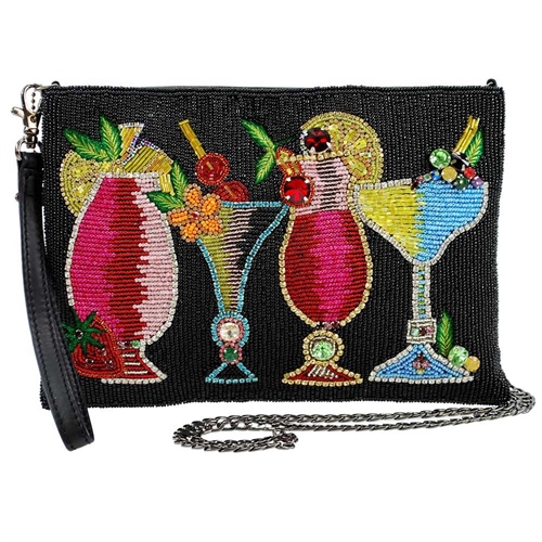 Mary Frances Drinks On Me Beaded Convertible Crossbody Clutch