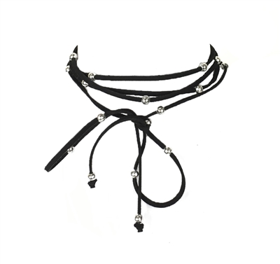 Zad Jewelry Suede Bow Lariat Choker Necklace
