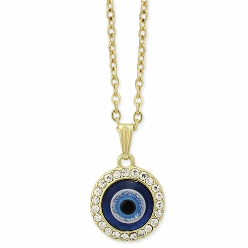 Zad Jewelry Protective Blue Eye Pave Crystal Pendant Necklace