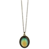 Zad Jewelry Burnished Gold Oval Mood Pendant Necklace