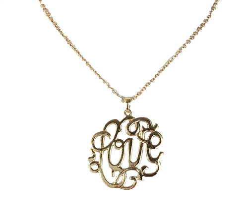 Zad Jewelry Love Monogram Pendant Necklace