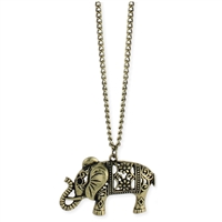 Zad Jewelry Cut-Out Elephant Pendant Necklace
