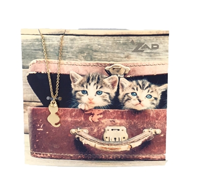 Zad Jewelry 'Here Kitty' Cat Mini Pendant Necklace