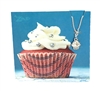 Zad Jewelry Sweets Cupcake Mini Pendant Necklace, Silver Charm - Cute Dessert Treat Necklace for Women