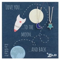 Zad Jewelry Moon & Star BFF Necklaces for 2