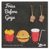 Zad BFF Necklaces, 2-Pack Fries Before Guys French Fry Pendant Necklaces, Multicolor Friendship Jewelry for Best Friends
