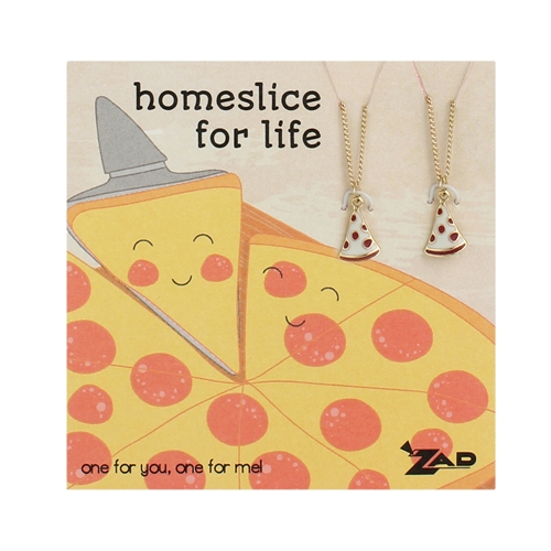 Zad Jewelry Homeslice Pizza Slice BFF Necklaces for 2