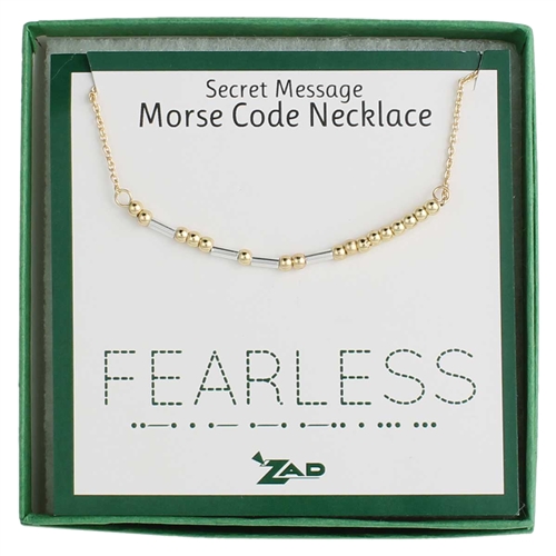 Zad Jewelry Fearless Morse Code Message Necklace