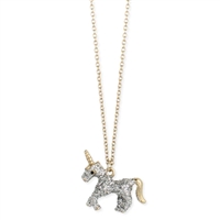 Zad Jewelry Magical Unicorn Pendant Necklace, Glitter